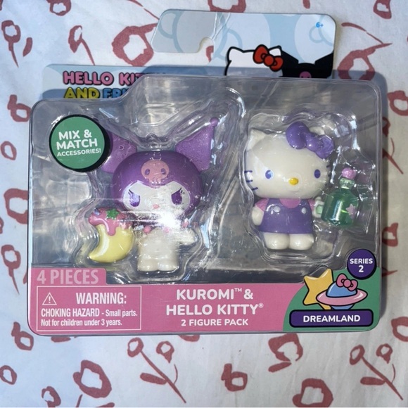 Hello Kitty Other - Hello Kitty Dreamland Series Kuromi & Hello Kitty Purple White 2 Figure Pack